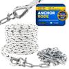 Five Oceans Anchor Rode, Hand Spliced Rope and Chain Combination, 3/8" x 100' Nylon 3-Strand Rope, 1/4" x 3' Hot Dipped Galvanized Steel Chain - FO4577 view 1