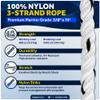 Five Oceans Anchor Line 3/8" x 75', Anchor Rope Line, Marine Premium 3-Strand White Nylon Boat Anchor Rope - Stainless Steel Thimble and Shackle, Ideal for Mooring Anchoring Towing - FO4567-C75 view 2
