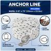 Five Oceans Anchor Line 3/8" x 75', Anchor Rope Line, Marine Premium 3-Strand White Nylon Boat Anchor Rope - Stainless Steel Thimble and Shackle, Ideal for Mooring Anchoring Towing - FO4567-C75 view 4