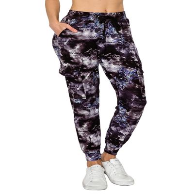 ALWAYS Cargo Jogger Pants for Women, High Waisted Sweatpants with Pockets, Buttery Soft Lounge Pants for Athletic Yoga, Gym & Performance Wear, Tie Dye 1766 M