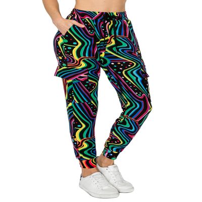ALWAYS Cargo Jogger Pants for Women, High Waisted Sweatpants with Pockets, Buttery Soft Lounge Pants for Athletic Yoga, Gym & Performance Wear, Tie Dye 1530 XL