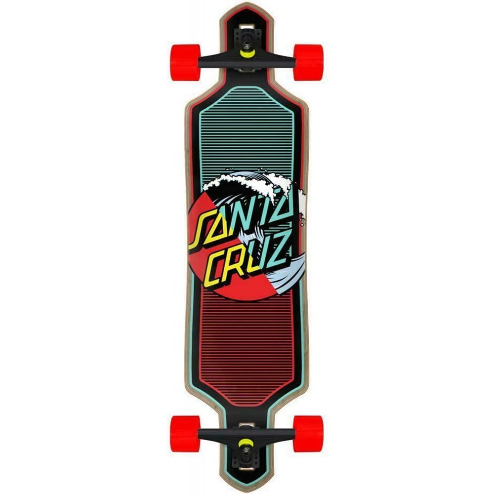 Santa Cruz Cruiser Skateboard Wave Dot Splice Drop Thru, 9.0in x 36in