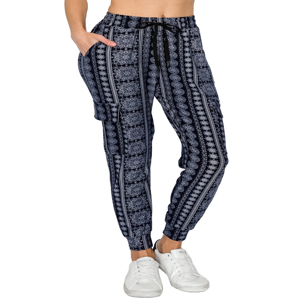 ALWAYS Tie Dye Cargo Jogger Sweatpants - Women's Buttery Soft Cozy Comfy Casual Pocket Pants V3619 S