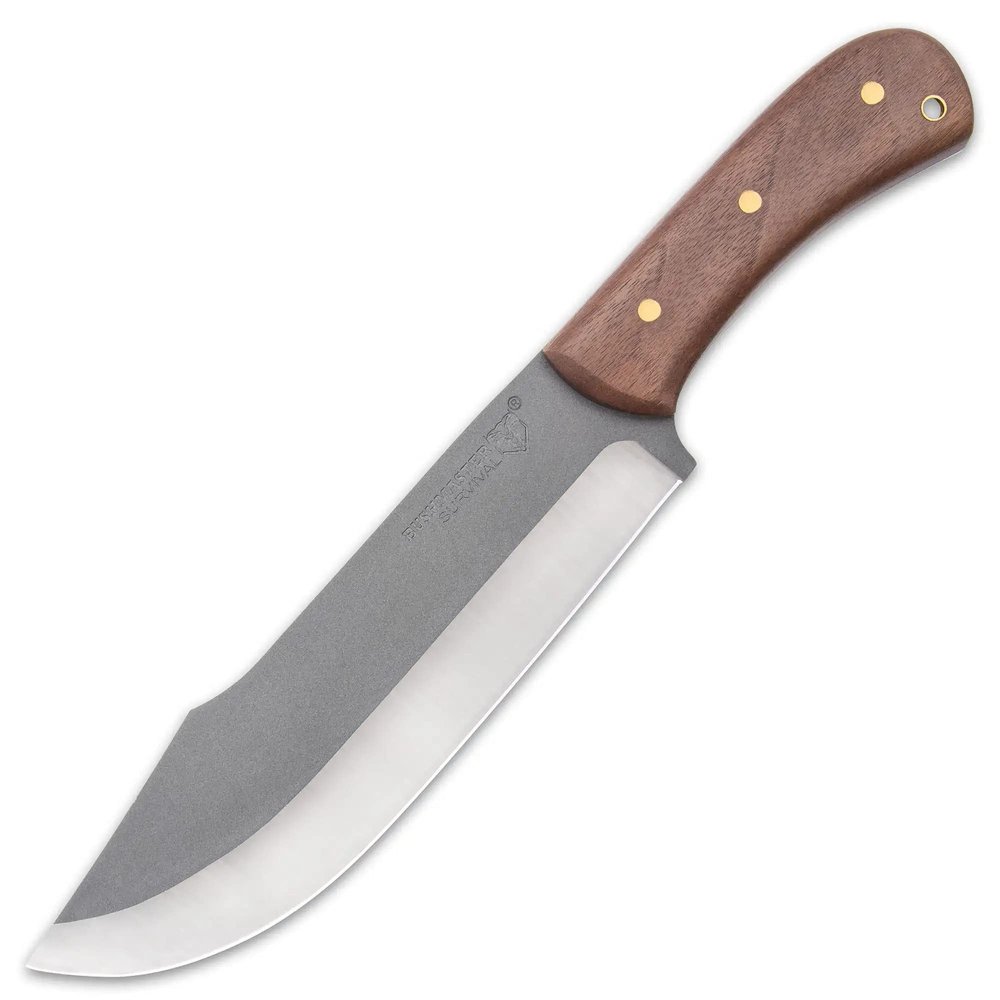 United Cutlery Bushmaster Butcher Bowie Knife and Sheath - 1095 High Carbon Steel Blade, Dark Hardwood Handle, Brass Pins Tackle the Wild with this Rugged Bowie Knife - 13 1/4 Overall