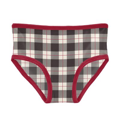 KicKee Printed Girls Underwear, Incredibly Soft Little Girl Panties, Snug Fit, All Day Wear (Midnight Holiday Plaid - 2T-3T)