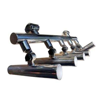 5 Rod Holders,Adjustable Stainless Steel Fishing Rod Holder 2" Clamp on 1''-1-1/4'' Rail Mount Fishing Console Boat T Top Rod Holder for Boat Rail Rod Holders