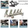 5 Rod Holders,Adjustable Stainless Steel Fishing Rod Holder 2" Clamp on 1''-1-1/4'' Rail Mount Fishing Console Boat T Top Rod Holder for Boat Rail Rod Holders view 2