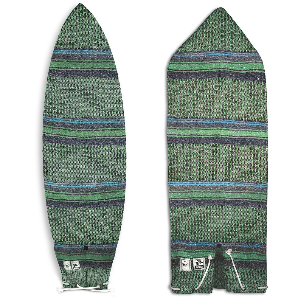 Baja Wey Mexican Blanket Surfboard Bag (Greens, 6'0 inch Shortboard) (Pepe Bag)