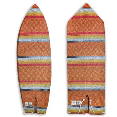 Baja Wey Mexican Blanket Surfboard Bag (Red/ Yellow/ Orange, 5'8inch Fish)(101)