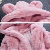Familyhouse Kids Girls Coat Cartoon Faux Fur Long Sleeve Hooded Jackets Coat Outwear Cloak Hoodie Coat Warm Winter Clothes (Pink 1,120cm(5-6 Years)) view 4