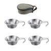 CAMPINGMOON 4pcs Set Stainless Steel Camping Sierra Cup 310ml with Storage Case S220-4P+B view 1