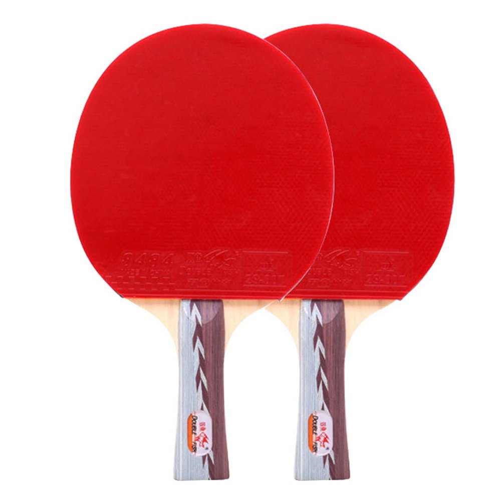 LINGOSHUN Table Tennis Bats 2 Player Set,Ping Pong Paddle Set 5 Stars,Table Tennis Racket for Family Activity, School and Sports Club/Double/A