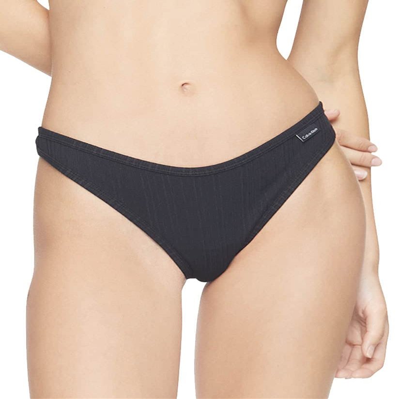 Calvin Klein Women Ribbed Thong QD3884 Black