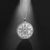 Dreamtimes Vintage Tetragrammaton Pendant Necklace Wahyeh Magical Blessed Pentagram of Solomon Amulet Stainless Steel Necklace Viking jewelry for women and men (SILVER) view 3