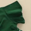 Andannby Little Sister Matching Christmas Dress Big Girl Green Santa Print Ruffle Playwear Holiday Dresses (Big Girl, 2-3 Years) view 4