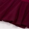 JanJean Kids Girls Figure Ice Skating Dress Long Sleeve Sparkly Rhinestone Mesh Splice Gymnastics Leotard Dress Dancewear Burgundy 10 Years view 2