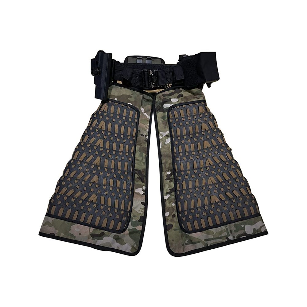 PHYNEDI Tactical Skirt Armor Guards, Non-slip Handmade Classical Medieval Warrior Knight Samurai Tactical Combat Armor Protector Defense 500D Clothing Equipment, 2Pcs (without Belt)