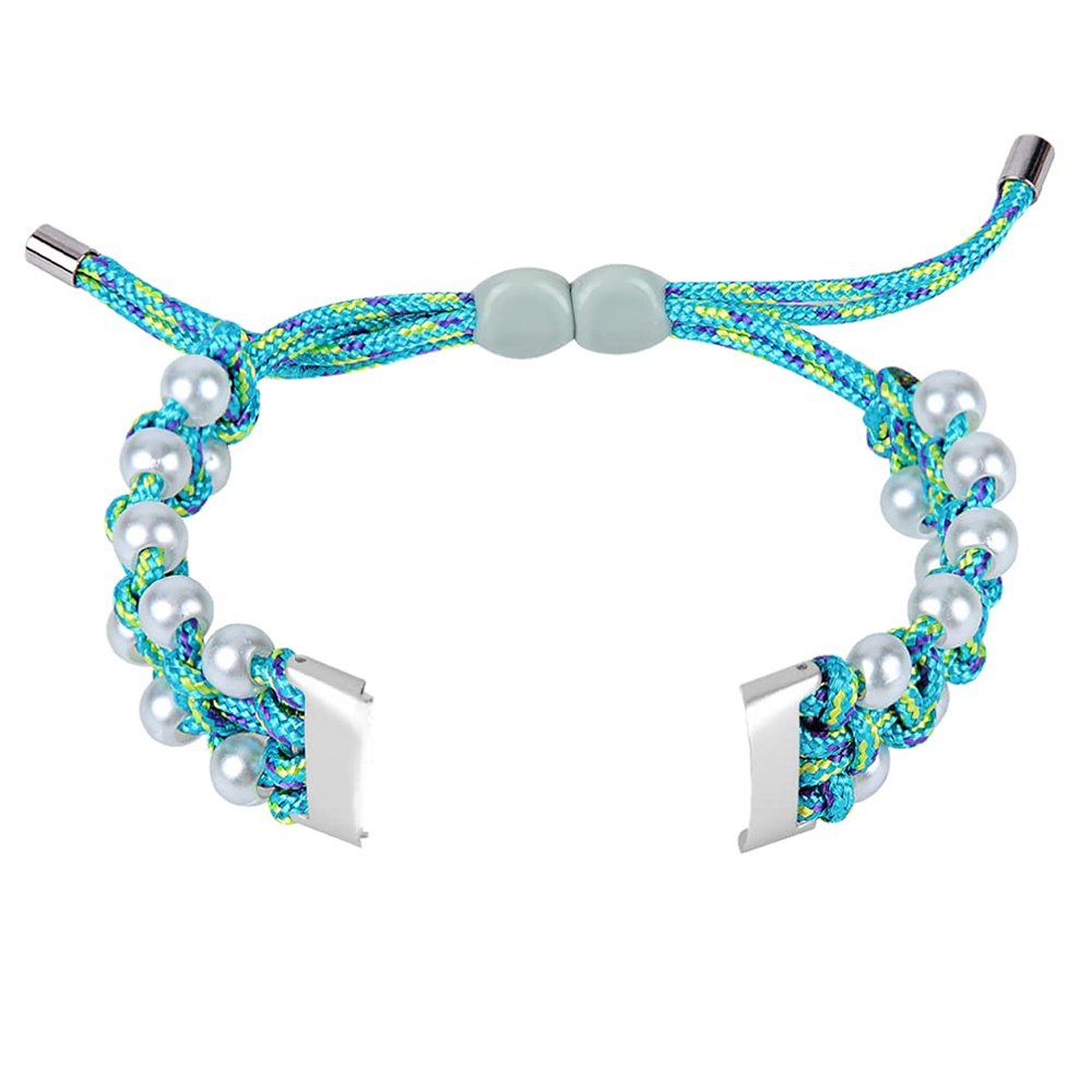 Hemobllo Pearl Watchband Replacement Strap Adjustable Beaded Bracelet Wristband Accessory for Women Smartwatch Bands Fashion Jewelry