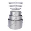 Boundless Voyage Titanium Hanging Pot for Outdoor Camping Backpacking Hiking Ultralight Portable Cooking Pot Camp Kitchen Cookware 1300ML/1950ML/2900ML (3 Pcs Set) view 1