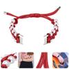 Pearl Bracelet Band: Adjustable Beaded Strap Wristband- Braided Gemstone Band Replacement Compatible with Fitbit Luxe (Red) view 3
