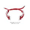 Pearl Bracelet Band: Adjustable Beaded Strap Wristband- Braided Gemstone Band Replacement Compatible with Fitbit Luxe (Red) view 4