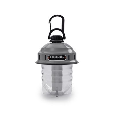 Barebones Beacon Hanging Light State Grey, Rechargeable LED Camping Lantern with Adjustable Brightness Weatherproof Vintage-Style Hanging Lantern for Outdoor Adventures and Year-Round Use