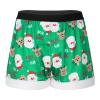 CHICTRY Mens Christmas Funny Xmas Boxer Shorts Stretchy Mid Waist Boyshorts Holiday Cosplay Shorts Hipster Green Medium view 1