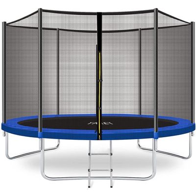 YAKEY Trampoline 10FT 12FT 14FT 15FT Recreational Trampolines with Safety Enclosure Net, ASTM Approved Combo Bounce Outdoor Waterproof Trampoline with Ladder for Kids and Family