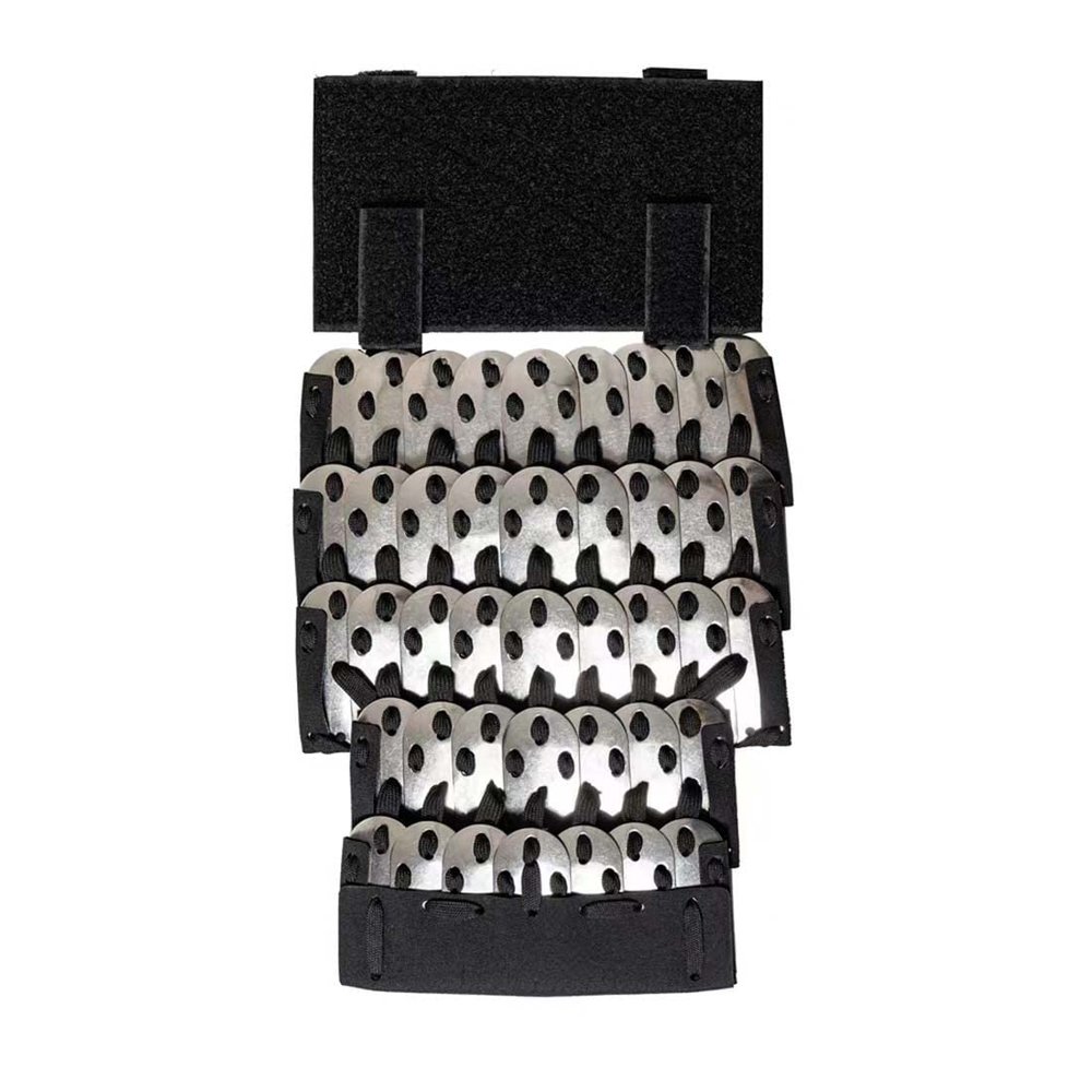 PHYNEDI Tactical Crotch Armor Guards, Non-slip Handmade Classical Medieval Warrior Knight Samurai Combat Protector Defense 500D Clothing Equipment (without Vest), 2 (Bright Silver), 19 x 26cm