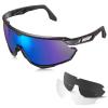 CARFIA Polarized Cycling Sunglasses for Men - 3 Interchangeable Lenses UV400/Shockproof/HD Vision CA5390 view 1