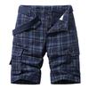 Casual Cargo Plaid Shorts for Men Print Twill Cotton Tactical Work Shorts Stretch Comfor t Summer Outdoor Shorts (Navy Blue,30) view 1