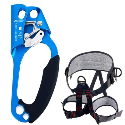 NewDoar CE Certified Right Hand Ascender Black Wider Thickened Half Body for Rappelling Fire Rescuing Tree Climbing Gear