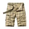 Casual Cargo Plaid Shorts for Men Print Twill Cotton Tactical Work Shorts Stretch Comfor t Summer Outdoor Shorts (Khaki,31) view 1