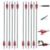 6Pcs/12Pcs Archery 30Inch Carbon Training Hunting Arrows Archery Target Practice Real Feather Nock Tail Removable Nock & Tips Points Carbon Arrow for Recurve Long Bows and Compound Bow (12pcs) view 1