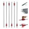 6Pcs/12Pcs Archery 30Inch Carbon Training Hunting Arrows Archery Target Practice Real Feather Nock Tail Removable Nock & Tips Points Carbon Arrow for Recurve Long Bows and Compound Bow (6pcs) view 1