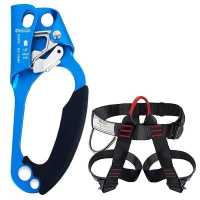 NewDoar Right Hand Ascender and Half Body seat belt for Rappelling Fire Rescuing Tree Climbing Gear