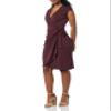 Amazon Essentials Women's Classic Cap Sleeve Wrap Dress (Available in Plus Size), Burgundy, X-Large view 1