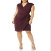 Amazon Essentials Women's Classic Cap Sleeve Wrap Dress (Available in Plus Size), Burgundy, X-Large view 4