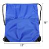 BuyAgain Drawstring Backpack Sports Water Resistant String Bag Sport Gym Sackpack for Women Men Large with Zipper, Royal view 3