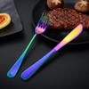 Boulder Bee | Travel Utensils Set | Reusable Camping Cutlery Set | Stainless Steel Flatware Set | Portable Silverware Set with Case | Includes Knife/Fork/Spoon/Straw/Cleaning Cloth/Case (Rainbow) view 3