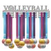 CREATCABIN Medal Holder Sport Volleyball Words Awards Display Stand Wall Rack Mount Hanger Decor for Champions Home Badge 3 Rung Medalist Running Gymnastics Over 60 Medals Games 15.7x4.2inch view 1