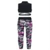 Yihuimin 2Pcs Kids Girls Stand Collar Sportswear Cross Straps Tank Top Printed Pants Set for Training Jogging Black Rose Red 6 Years view 2