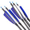 AMEYXGS 34 Inch Carbon Arrows 400 Spine Hunting Arrows with Removable Tips and 4 Turkey Feather Target Practice Arrow for Compound & Recurve & Long Bow 6/12 Pcs (Blue, 12 pcs) view 4