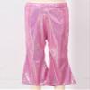FEESHOW Toddler Baby High Waist Bell Bottoms Casual Outfits Girls Kids Denim Flared Pants Ruffled Wide Leg Trouser A Rose Red 7-8 Years view 3