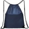 BuyAgain Drawstring Backpack Sports Water Resistant String Bag Sport Gym Sackpack for Women Men Large with Zipper, Navy view 2