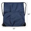BuyAgain Drawstring Backpack Sports Water Resistant String Bag Sport Gym Sackpack for Women Men Large with Zipper, Navy view 3