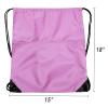 BuyAgain Drawstring Backpack Sports Water Resistant String Bag Sport Gym Sackpack for Women Men Large with Zipper, Pink view 3