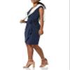 Amazon Essentials Women's Classic Cap Sleeve Wrap Dress (Available in Plus Size), Navy, X-Small view 3