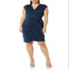 Amazon Essentials Women's Classic Cap Sleeve Wrap Dress (Available in Plus Size), Navy, X-Small view 4