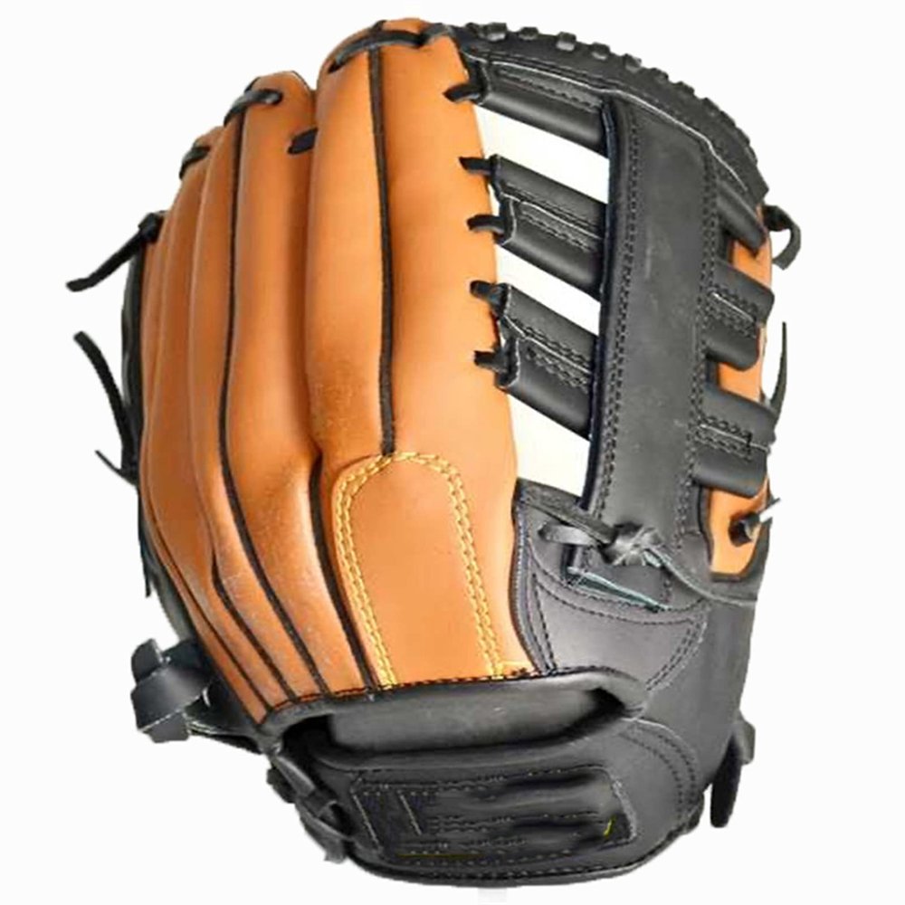 Double Layer Cowhide Leather Baseball Gloves, Left and Right Softball Gloves, 11.5"/12.5", Adjustable and Comfortable, Suitable for Youth and Adults (11.5" Right, Left Throw)